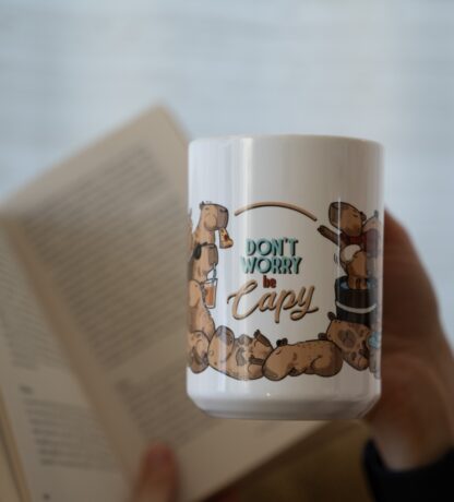 Kubek duży (440 ml) - Don`t worry be Capy - obrazek 3