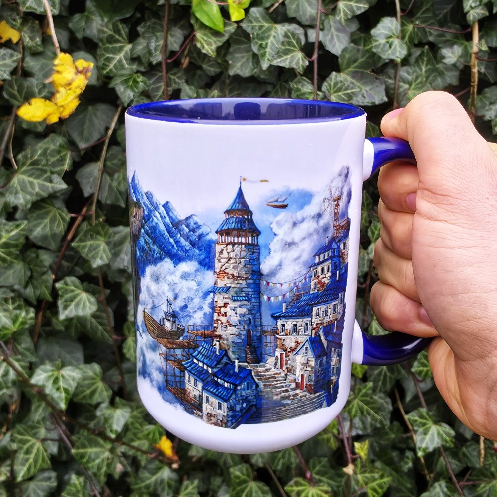 Kubek 440 ml - Kubek Pochmurny (Roch Urbaniak) (granatowy) - obrazek 4