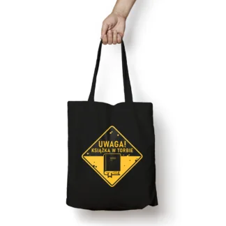 Torba bawełniana - Uwaga! Książka w torbie!